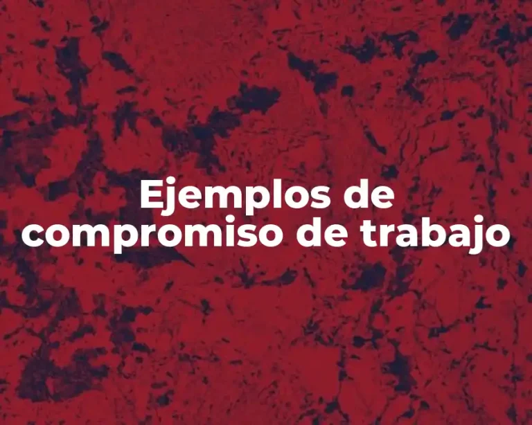 Ejemplos de compromiso de trabajo