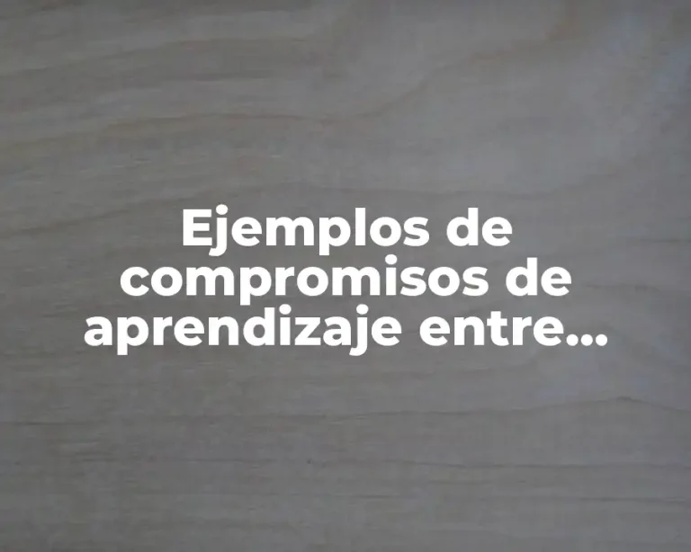 Ejemplos de compromisos de aprendizaje entre escuelas y Significado