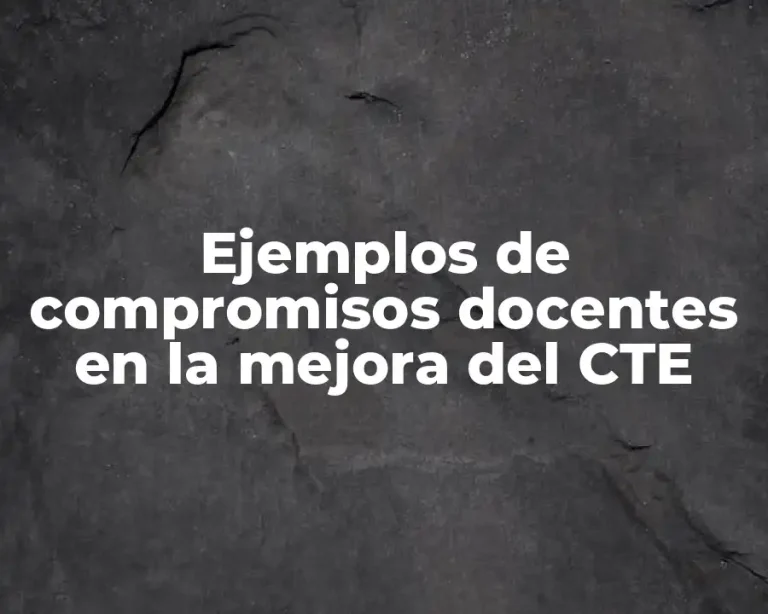Ejemplos de compromisos docentes en la mejora del CTE