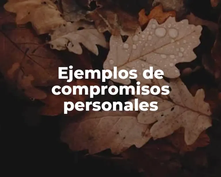 Ejemplos de compromisos personales