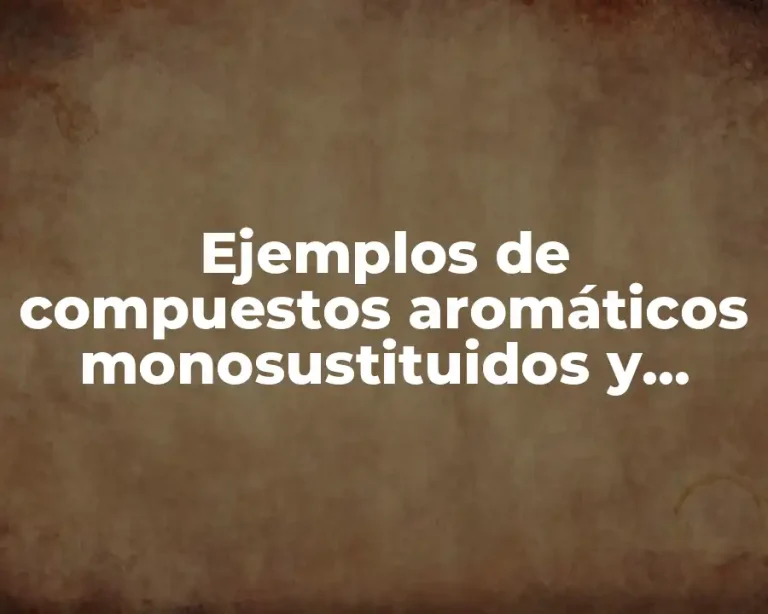 Ejemplos de compuestos aromáticos monosustituidos y Significado