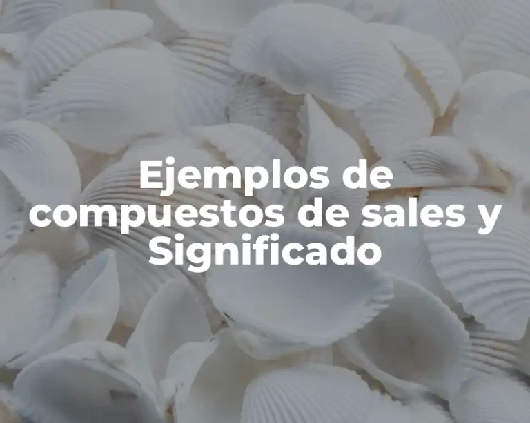 Ejemplos de compuestos de sales y Significado