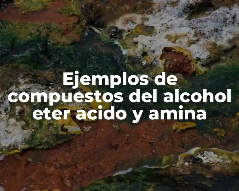 Ejemplos de compuestos del alcohol eter acido y amina