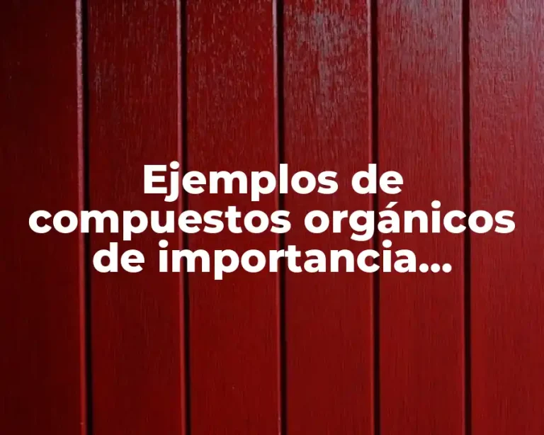 Ejemplos de compuestos orgánicos de importancia ambiental