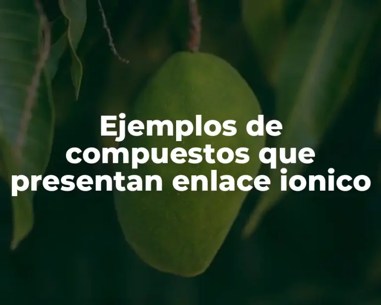 Ejemplos de compuestos que presentan enlace ionico