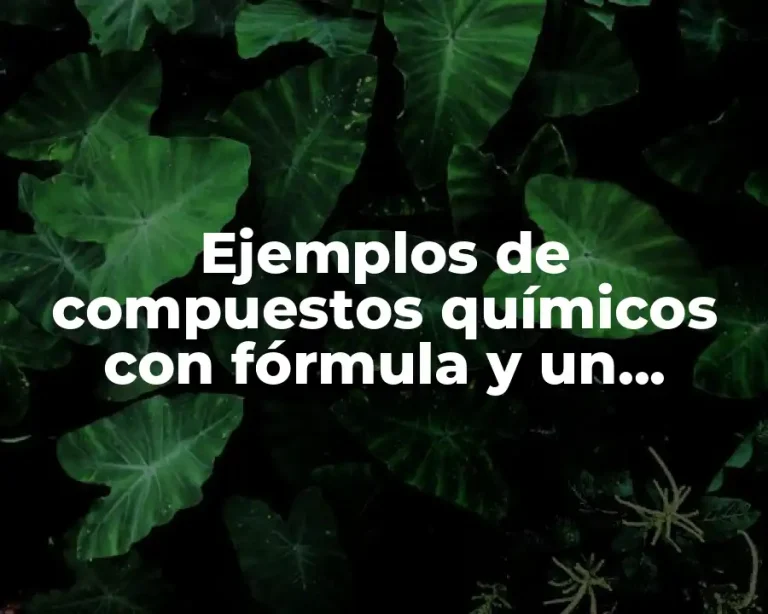 Ejemplos de compuestos químicos con fórmula y un producto comercial