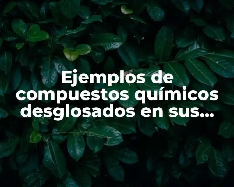Ejemplos de compuestos químicos desglosados en sus elementos