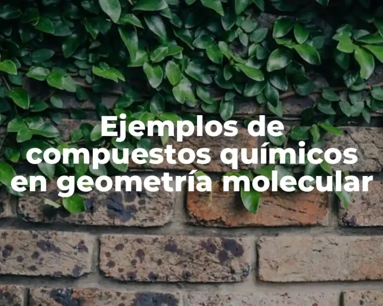 Ejemplos de compuestos químicos en geometría molecular