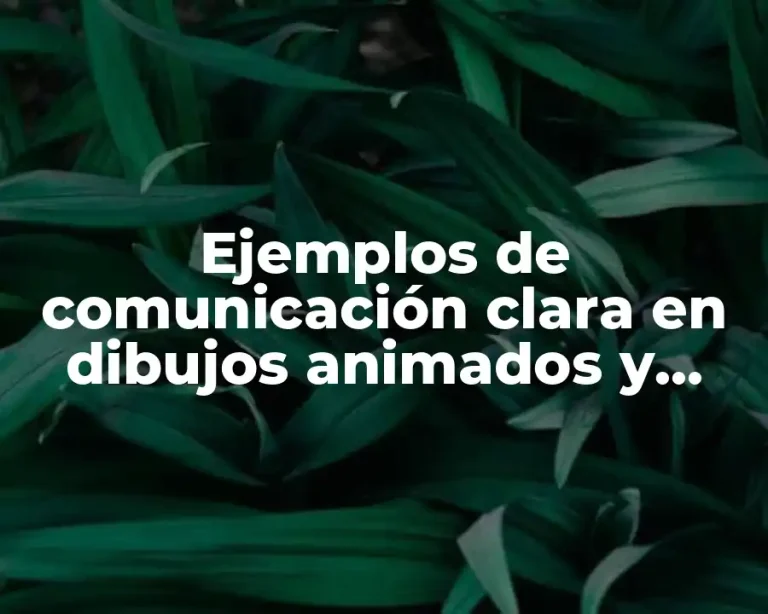 Ejemplos de comunicación clara en dibujos animados y Significado
