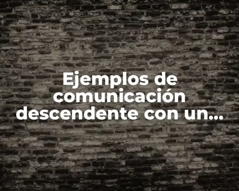 Ejemplos de comunicación descendente con un profesor