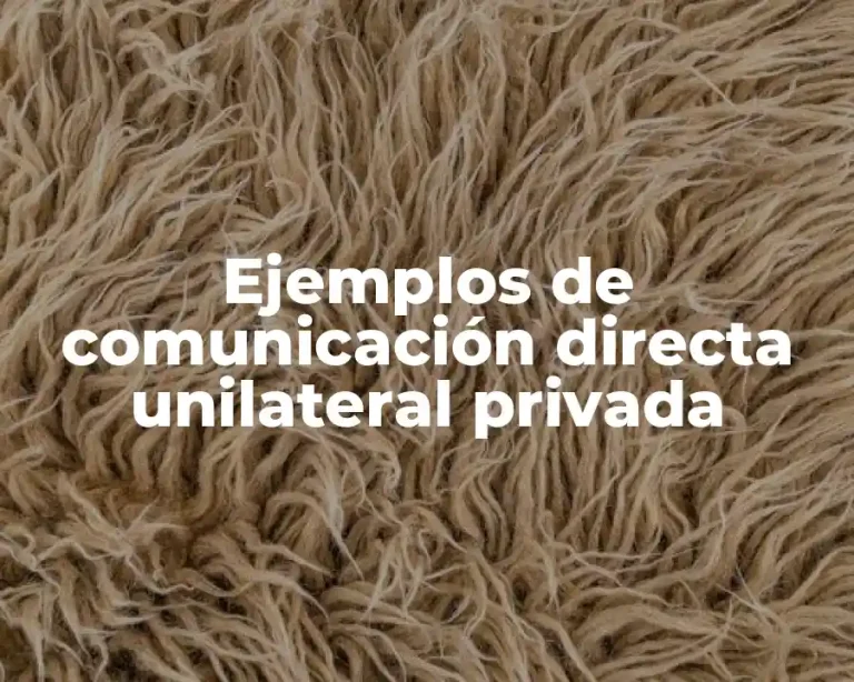 Ejemplos de comunicación directa unilateral privada