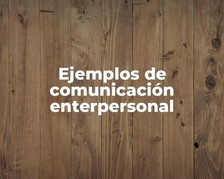 Ejemplos de comunicación enterpersonal