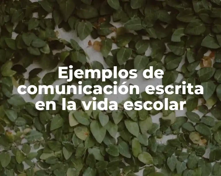 Ejemplos de comunicación escrita en la vida escolar