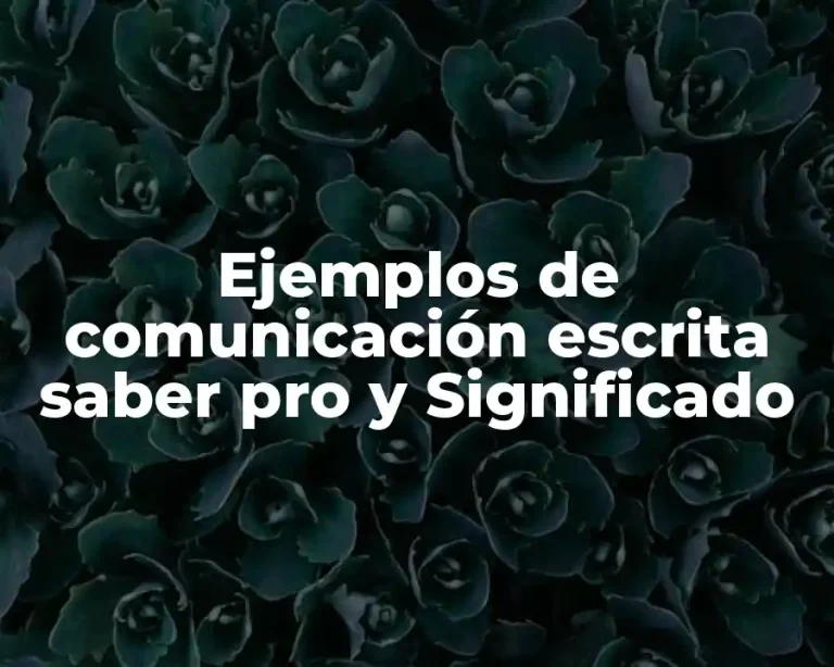 Ejemplos de comunicación escrita saber pro y Significado