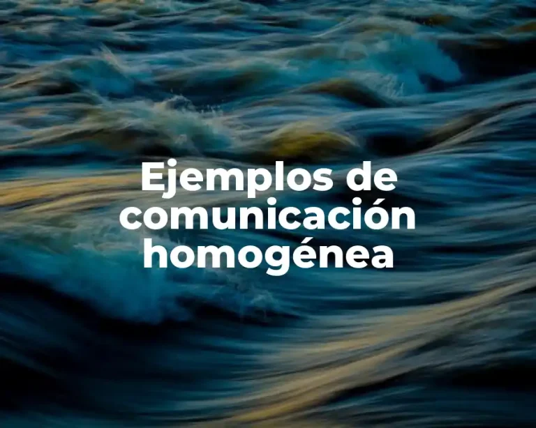 Ejemplos de comunicación homogénea