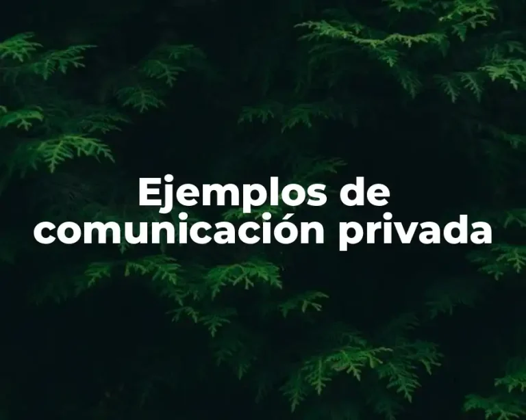 Ejemplos de comunicación privada