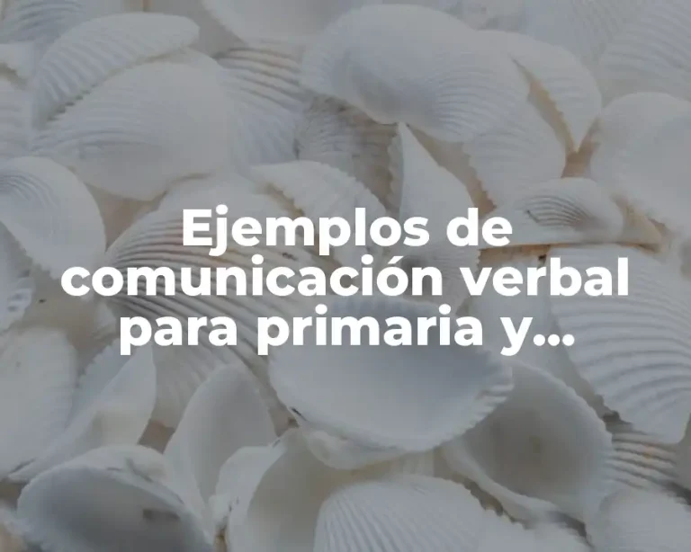 Ejemplos de comunicación verbal para primaria y Significado