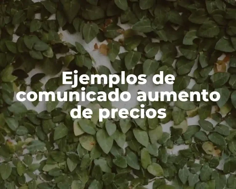 Ejemplos de comunicado aumento de precios