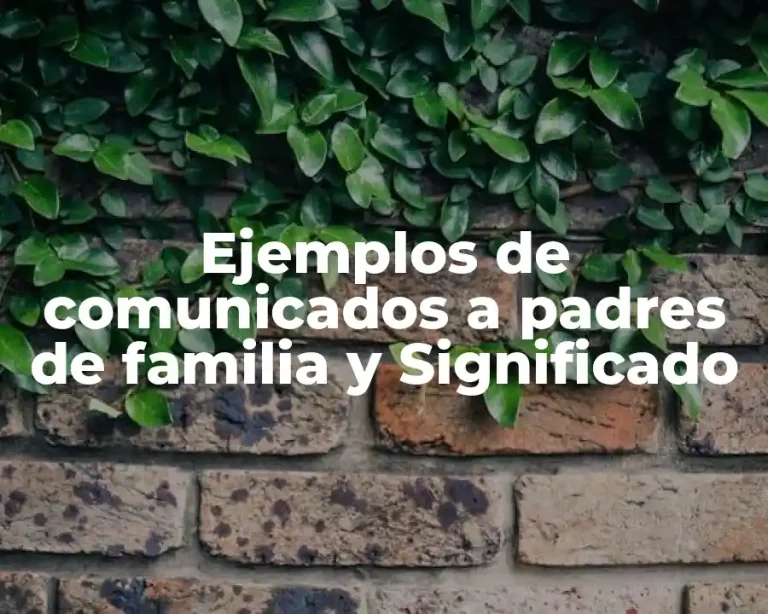 Ejemplos de comunicados a padres de familia y Significado