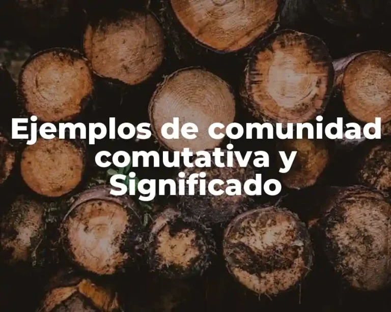 Ejemplos de comunidad comutativa y Significado