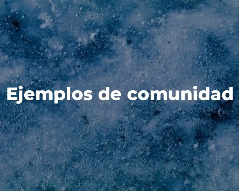Ejemplos de comunidad