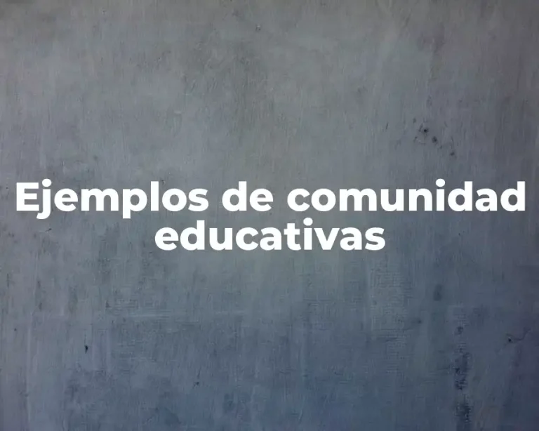 Ejemplos de comunidad educativas