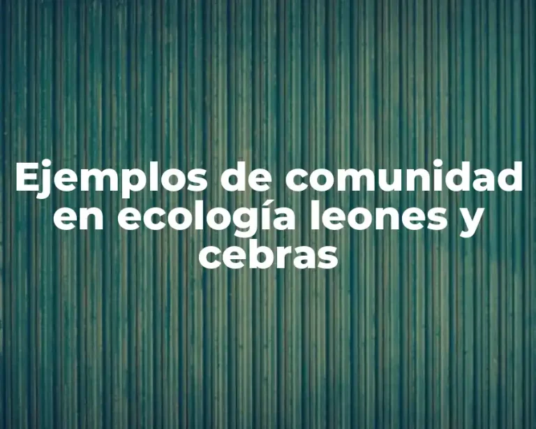 Ejemplos de comunidad en ecología leones y cebras