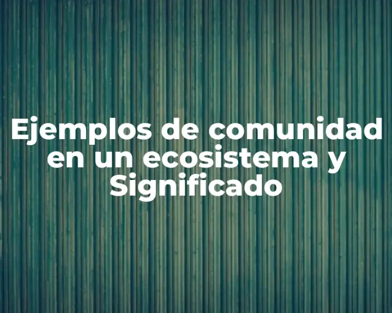 Ejemplos de comunidad en un ecosistema y Significado
