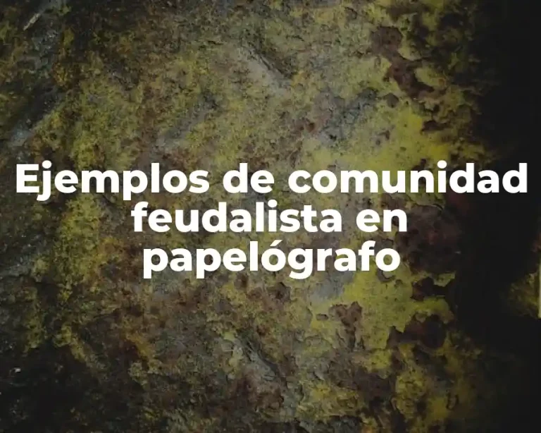 Ejemplos de comunidad feudalista en papelógrafo