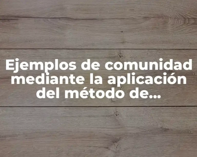 Ejemplos de comunidad mediante la aplicación del método de investigación