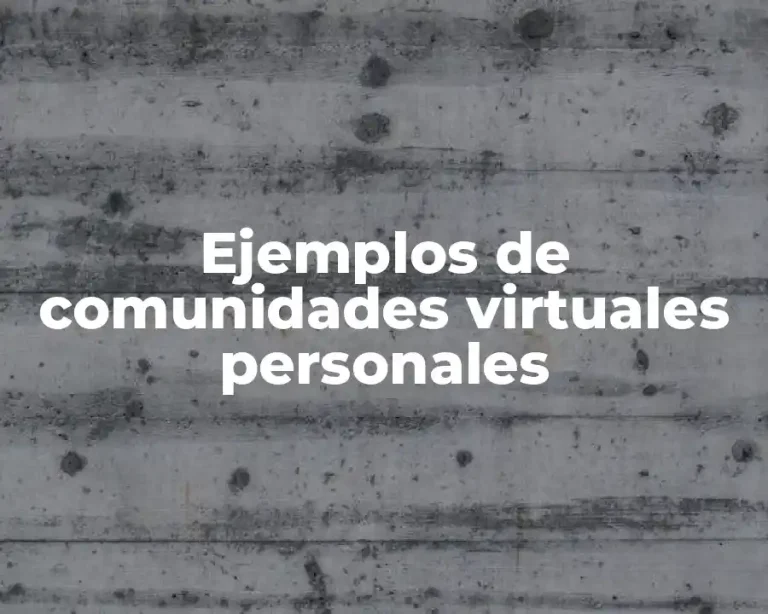Ejemplos de comunidades virtuales personales