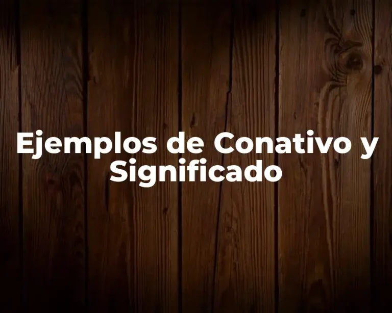 Ejemplos de Conativo y Significado
