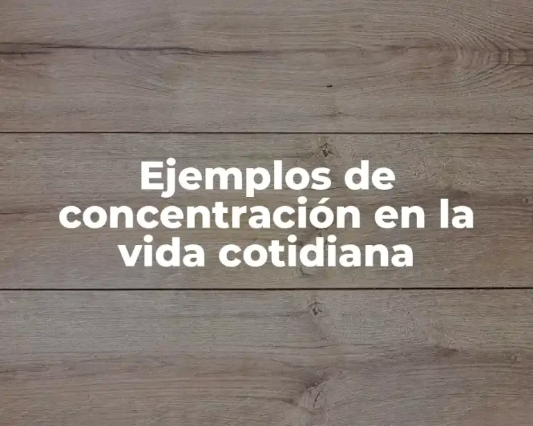 Ejemplos de concentración en la vida cotidiana