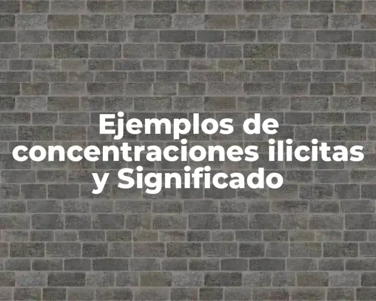 Ejemplos de concentraciones ilicitas y Significado