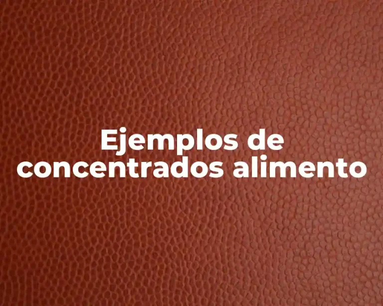 Ejemplos de concentrados alimento