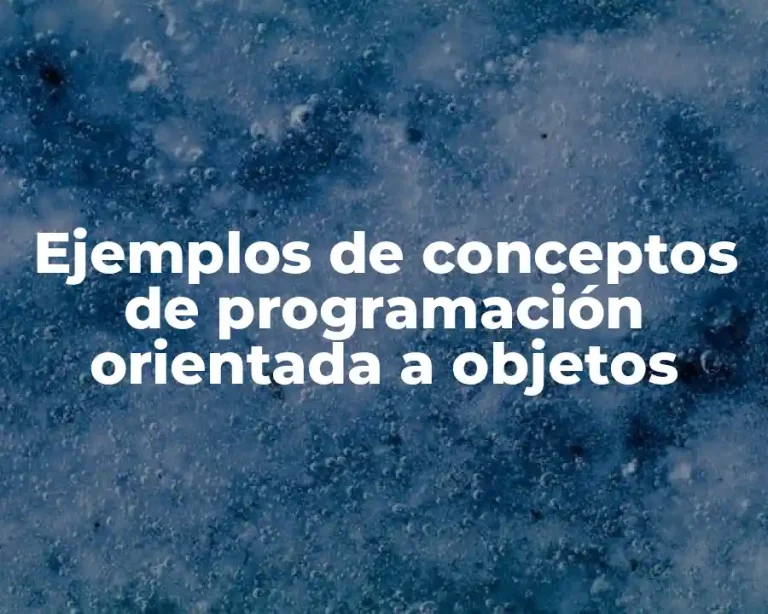 Ejemplos de conceptos de programación orientada a objetos