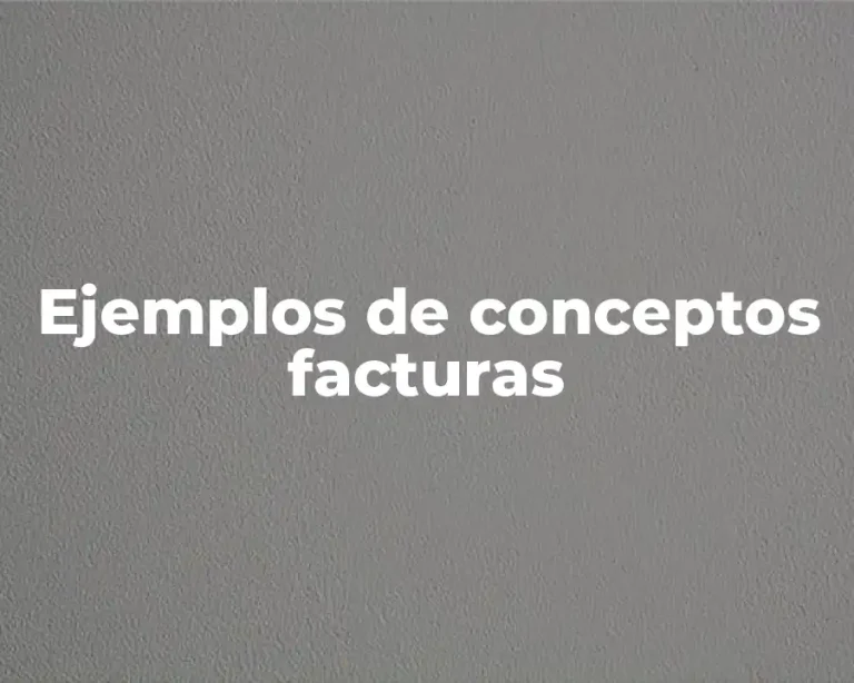 Ejemplos de conceptos facturas