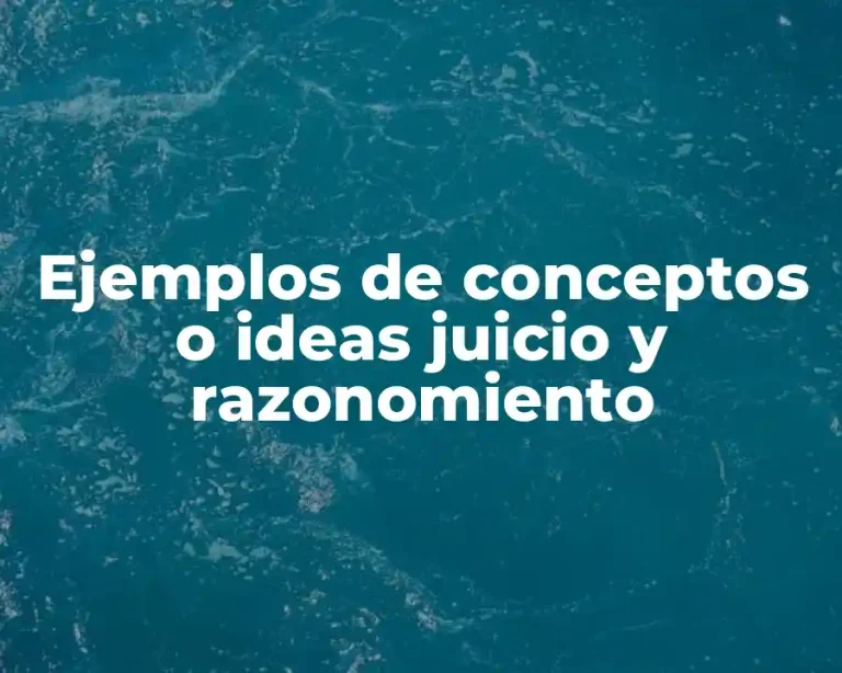 Ejemplos de conceptos o ideas juicio y razonomiento