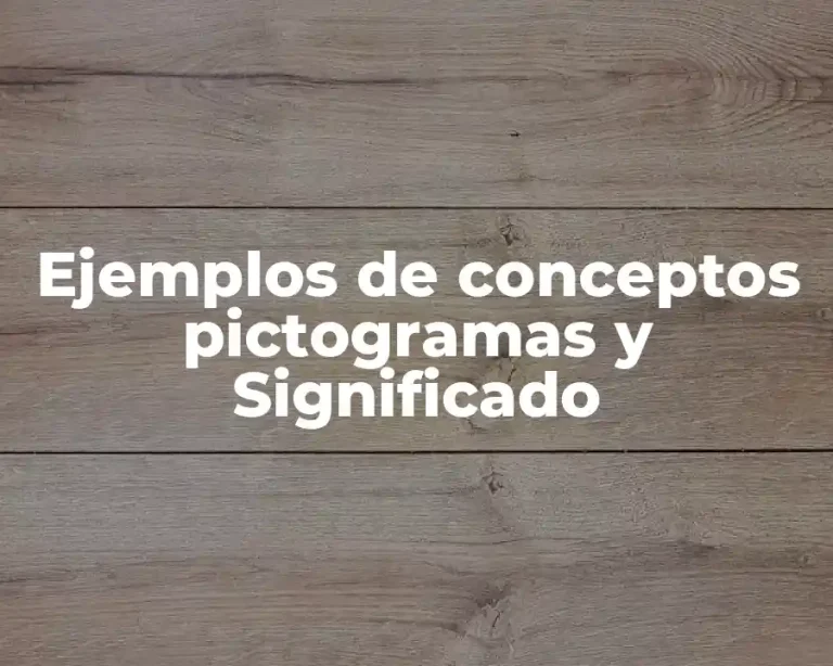 Ejemplos de conceptos pictogramas y Significado