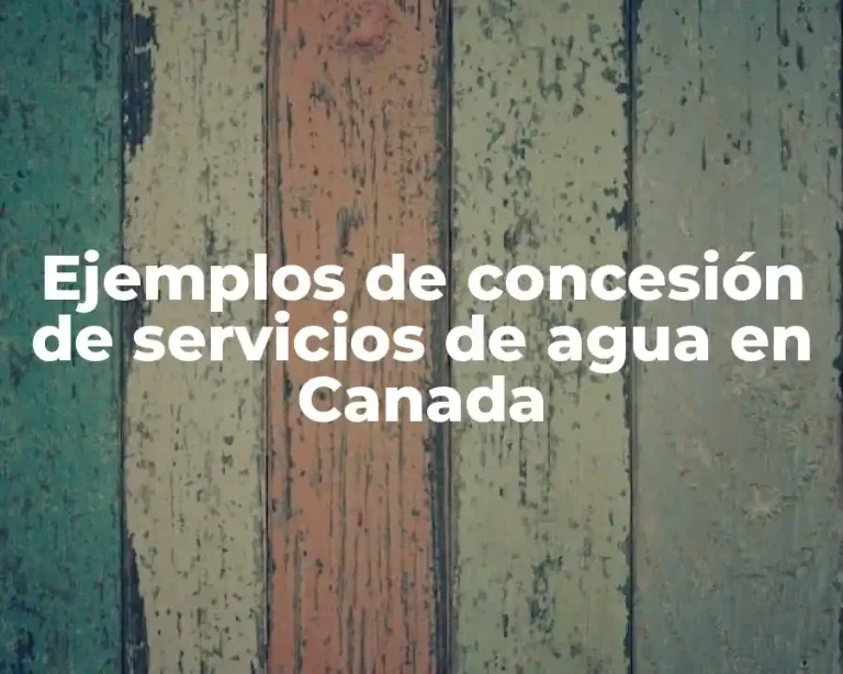 Ejemplos de concesión de servicios de agua en Canada