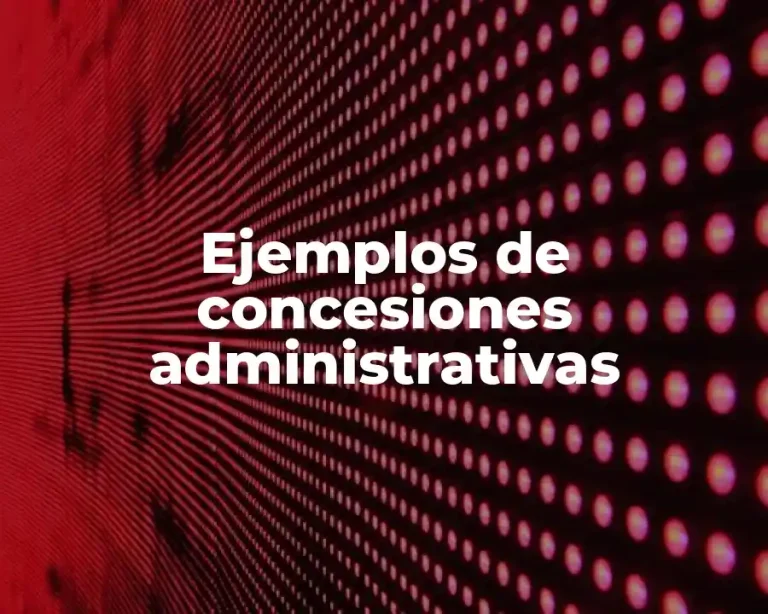 Ejemplos de concesiones administrativas