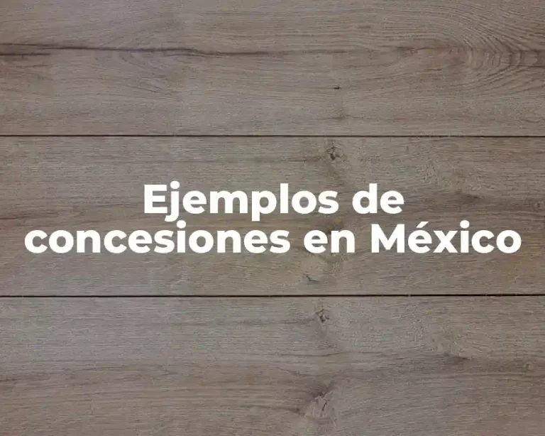 Ejemplos de concesiones en México