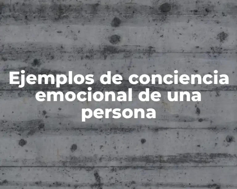 Ejemplos de conciencia emocional de una persona