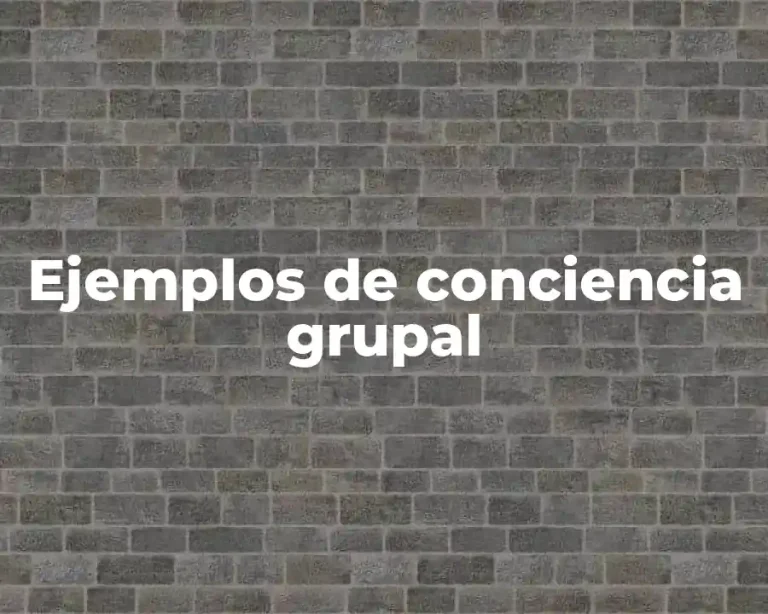 Ejemplos de conciencia grupal