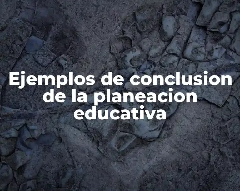 Ejemplos de conclusion de la planeacion educativa