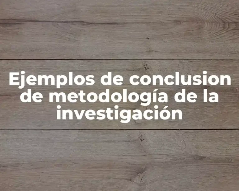 Ejemplos de conclusion de metodología de la investigación