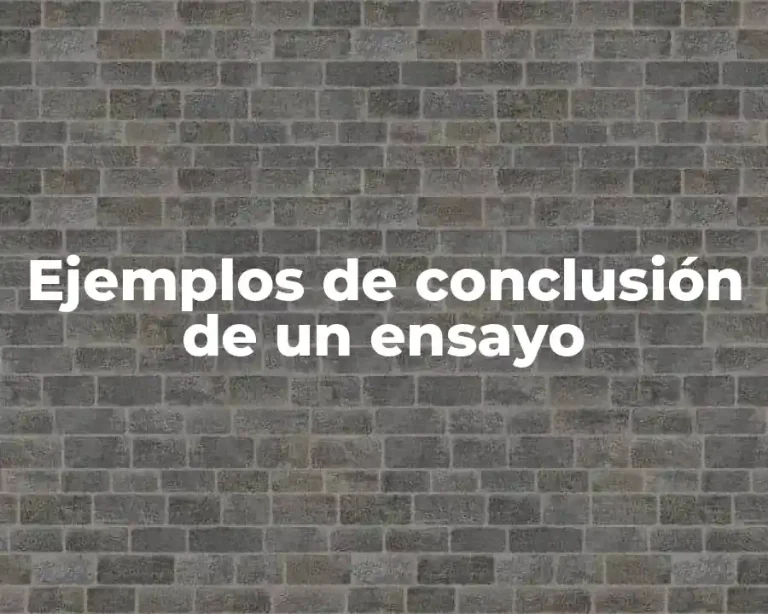 Ejemplos de conclusión de un ensayo