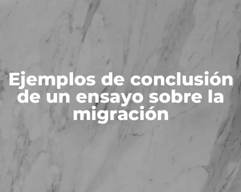 Ejemplos de conclusión de un ensayo sobre la migración
