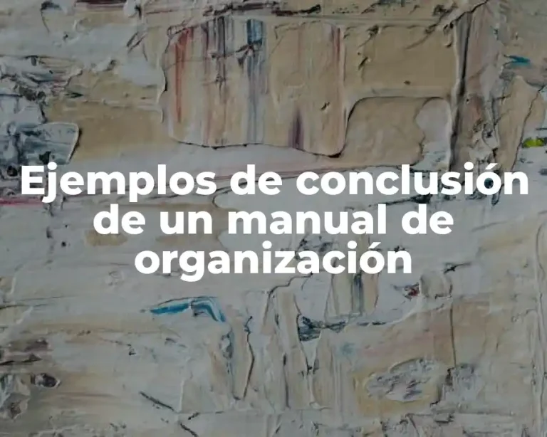 Ejemplos de conclusión de un manual de organización