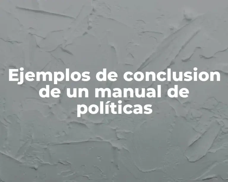 Ejemplos de conclusion de un manual de políticas